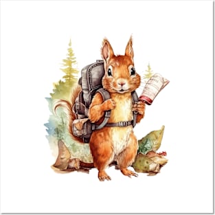 Watercolor Adventure Squirrel #10 Posters and Art